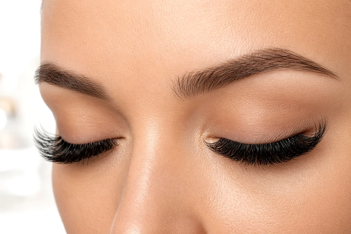 Lash extensions and brow styling