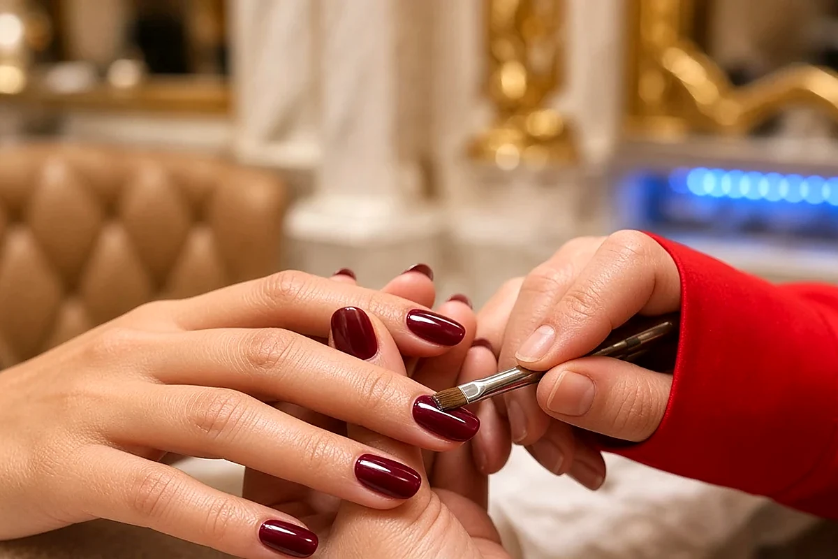 Manicure and nail polish care at VIP Nails Sugar Land
