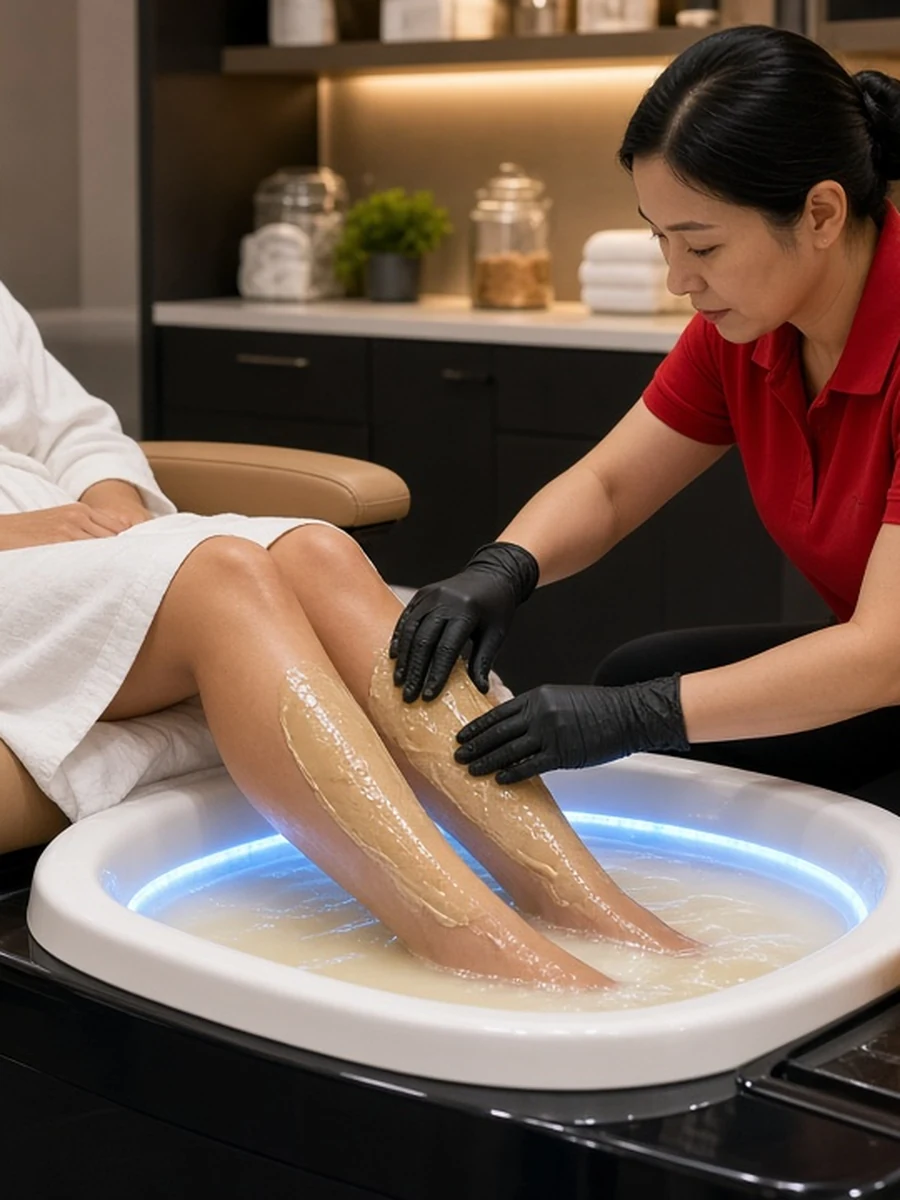 Honey Milk Pedicure spa chair with honey and cream