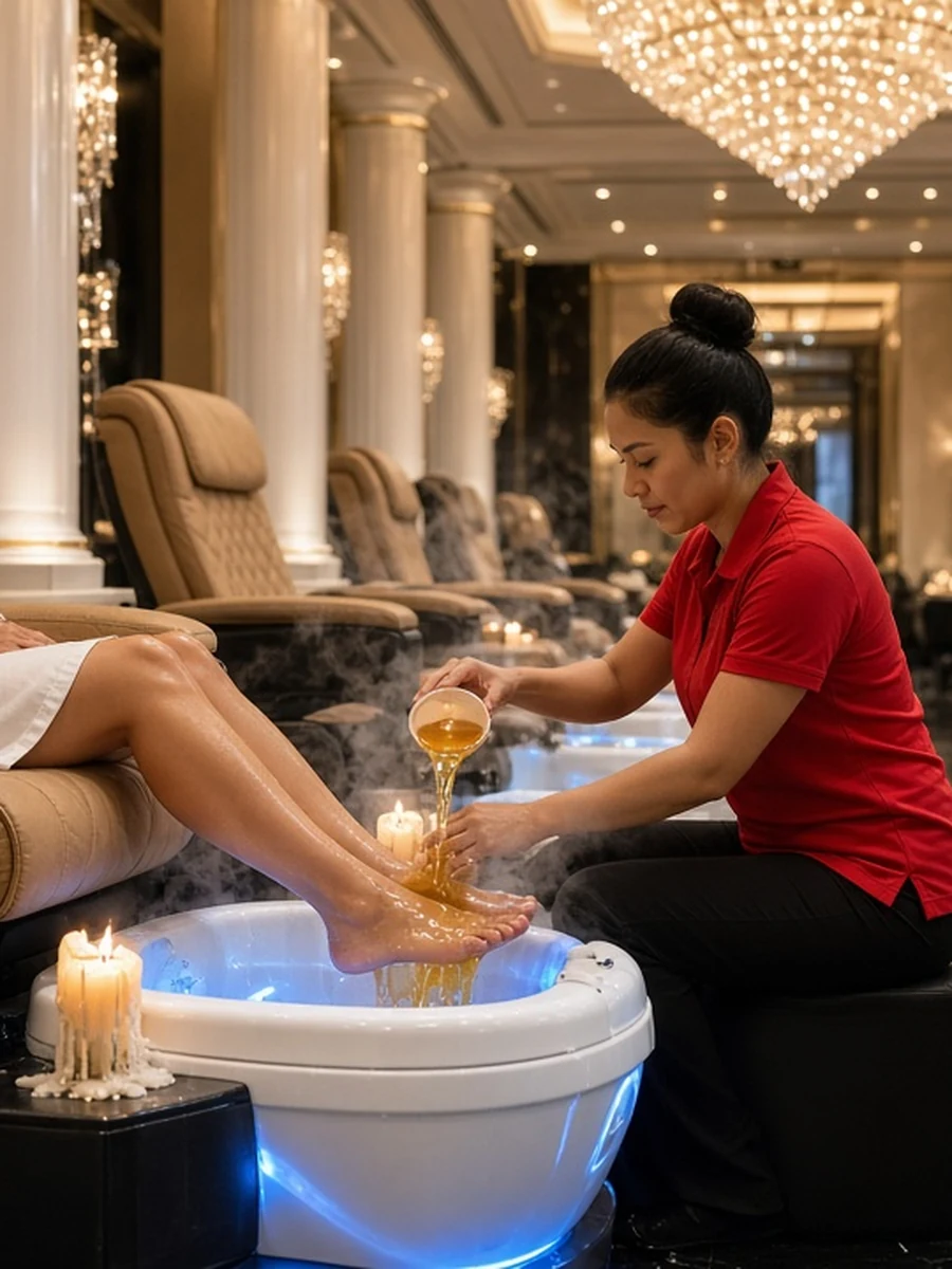 Ultimate VIP Candle Spa Pedicure massage in spa chair