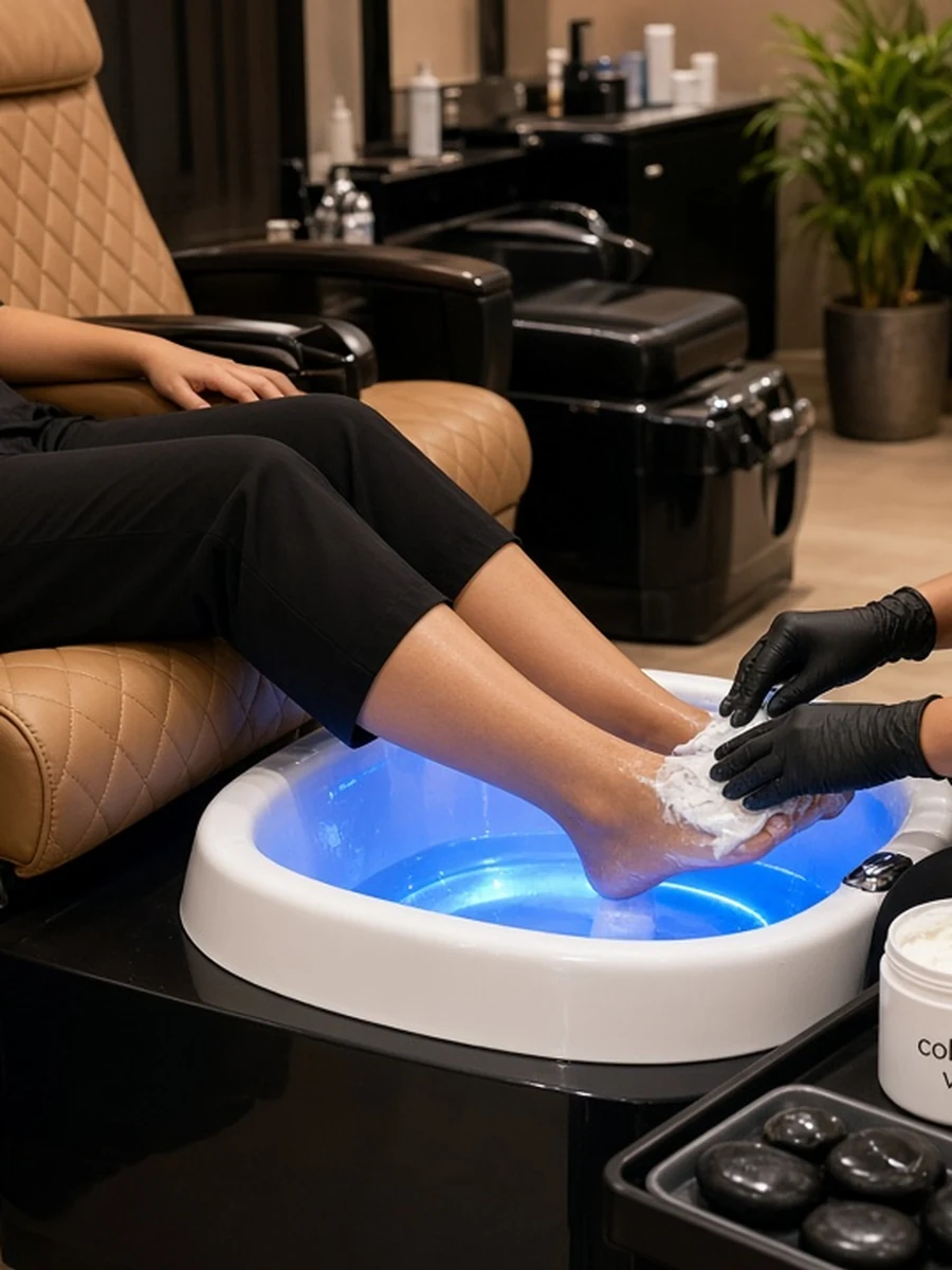 Ultra Collagen Spa Pedicure in salon spa chair