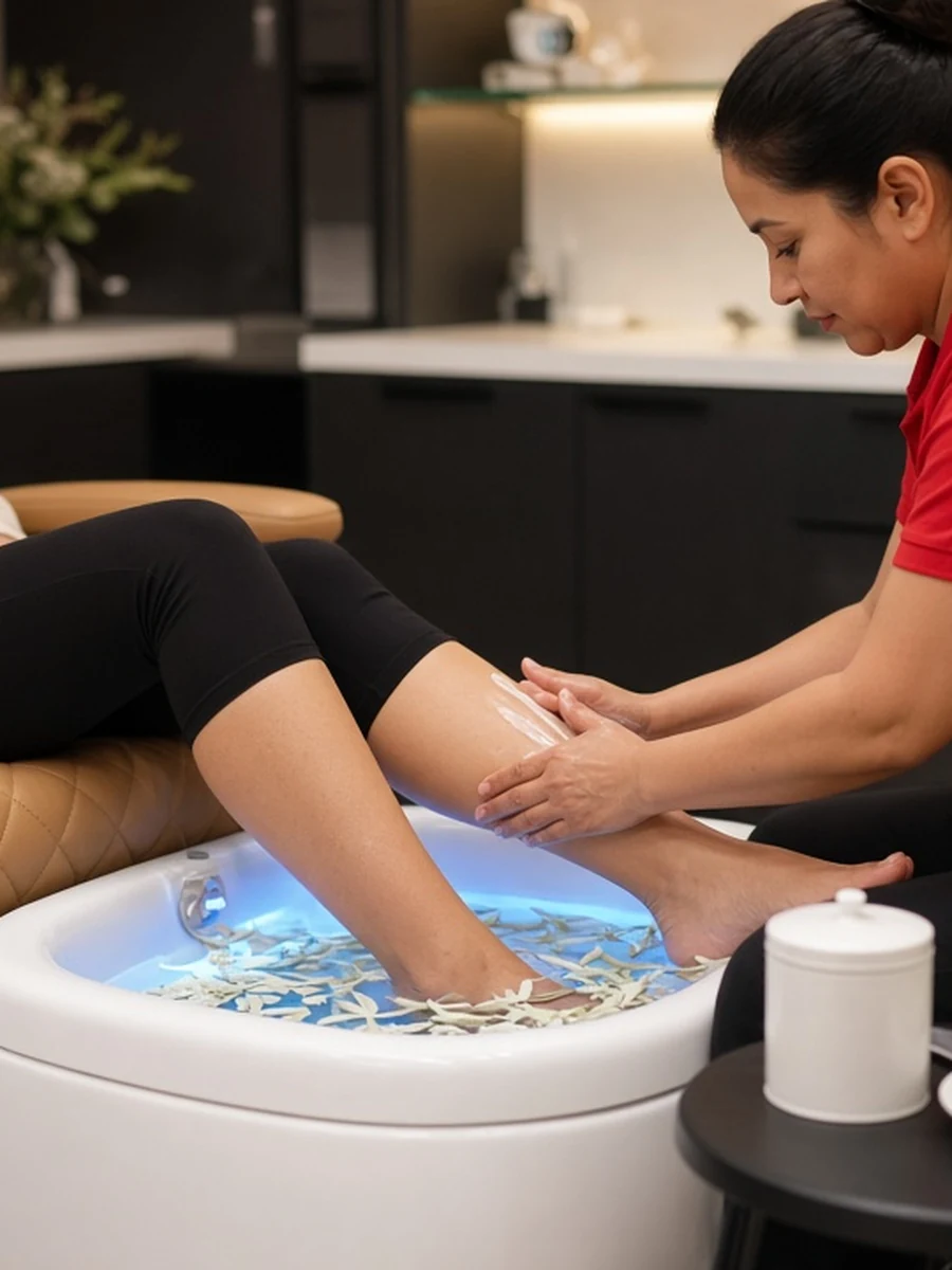 Energizing White Tea Spa Pedicure in VIP spa chair