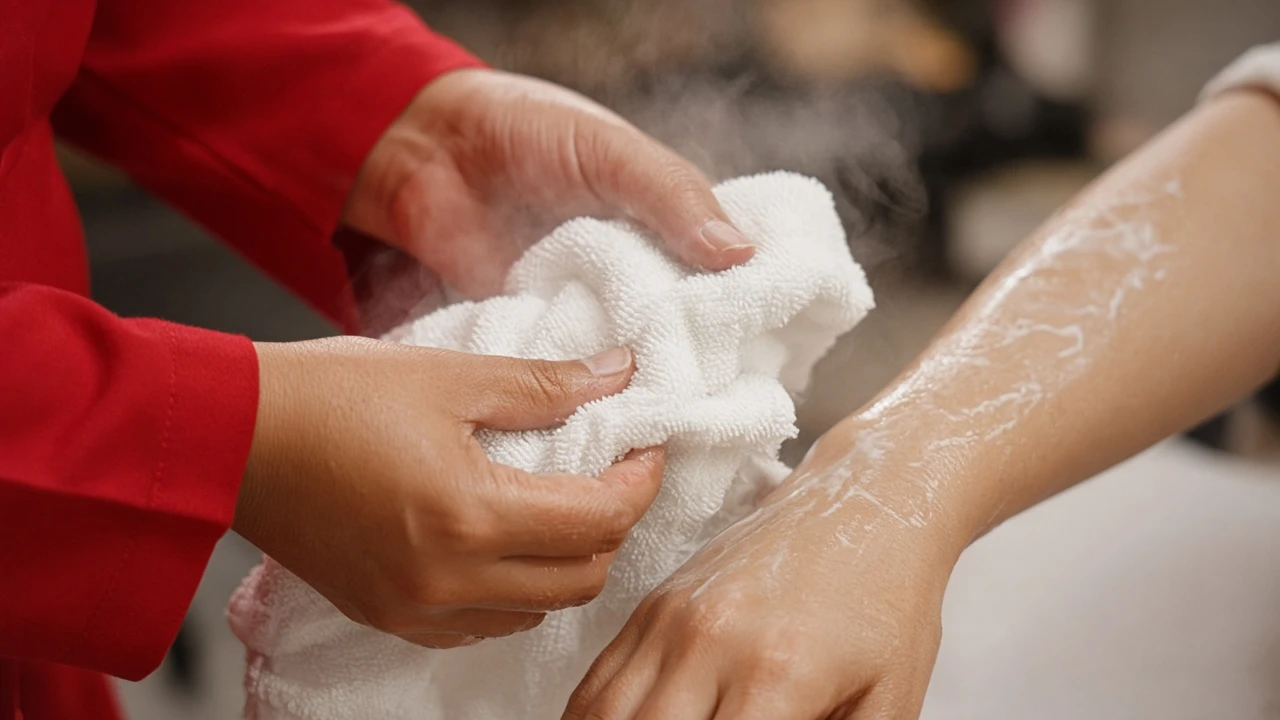 Deluxe step 7 — Remove hot towel and mask