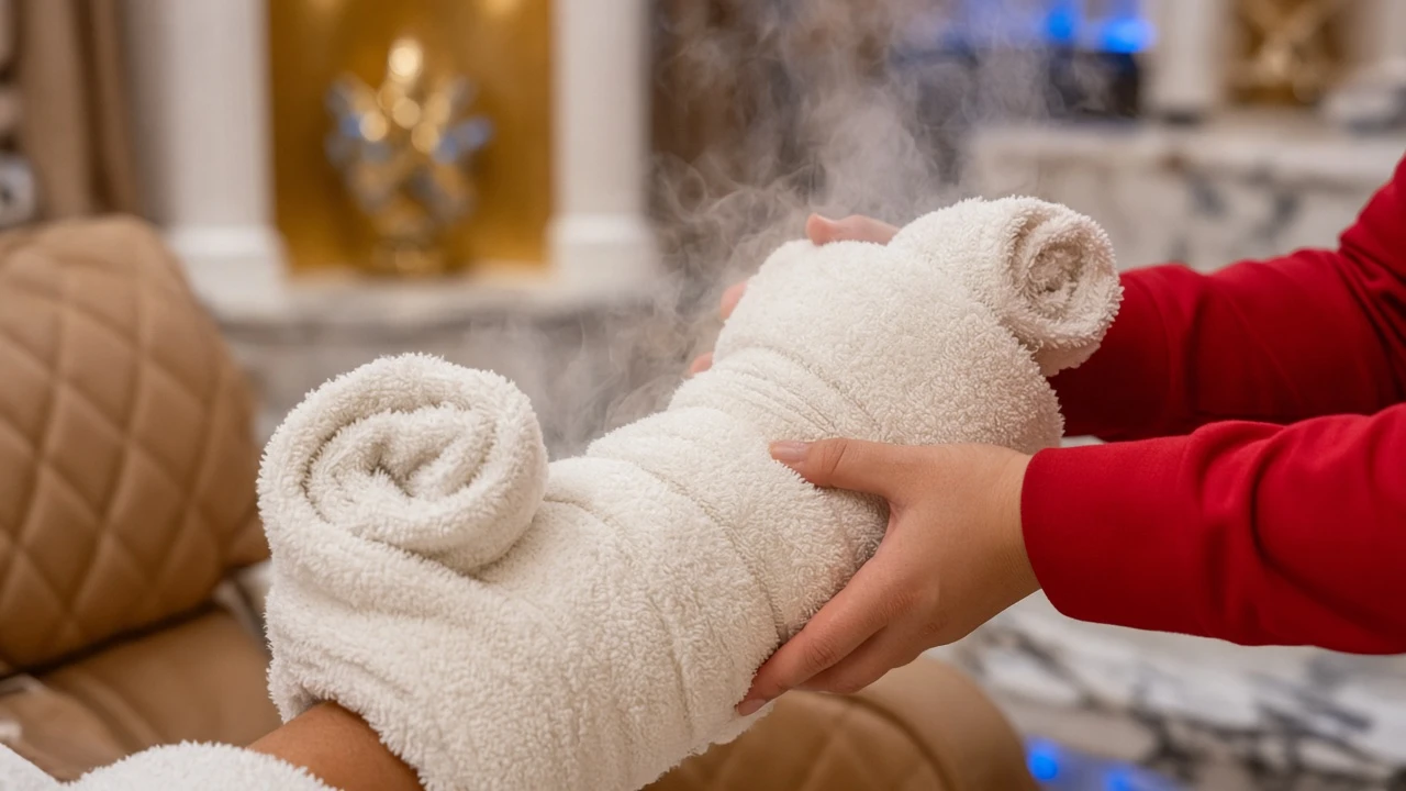 Express step 4 — Hot towel wrap