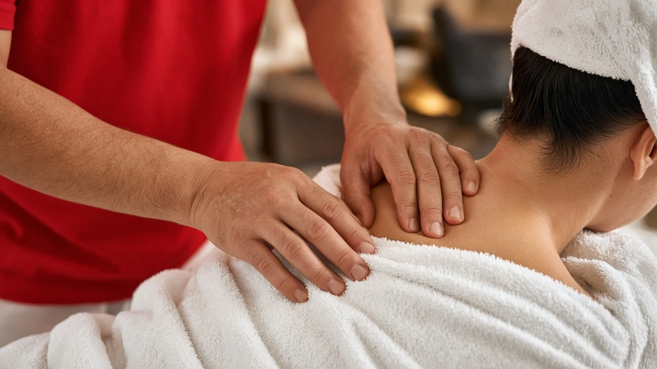 Deluxe step 6 — 5-minute shoulder massage while mask and hot towel are on